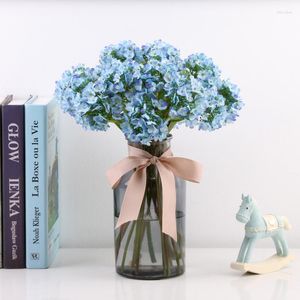 Decoratieve bloemen 2 stks kunstmatige bloem mini hydrangea zijden nep huizendecoratie arrangement accessoires trouwboeket bloemen