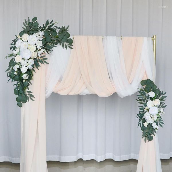 Fleurs décoratives 2pcs fleur artificielle ceinture arc décor floral pour mariage porte fenêtre chaise signe de bienvenue toile de fond longue table centres de table