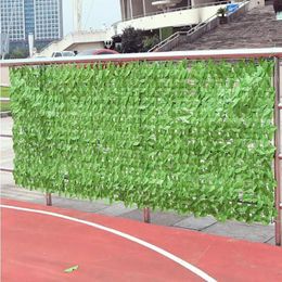 Decoratieve bloemen 2 stks kunstmatige haagbladeren planten nep plantentuin screening trellis uitbouw van houten hek met