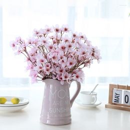 Fleurs Décoratives 2 Pcs Fleur De Pêcher Artificielle Bouquet De Fleurs En Soie Mariage Romantique Salon Maison Décoration De Jardin Rose 41cm Blanc