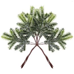 Flores decorativas 2 PCS Ramas de pino Artificial Plantas verdes Agujas Diy Accesorios para Navidad