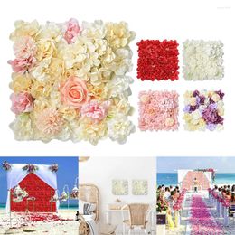 Fleurs décoratives 2 pièces Rose artificielle panneau mural hortensia pivoine fleur pour fournitures de fête de mariage bébé douche fond décoration de la maison