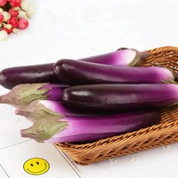 Fleurs décoratives 2pcs Simulation de légumes artificiels Pu Model Po Props For Home Shop Restaurant Decoration (Aubergine)