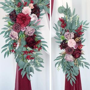 Fleurs décoratives 2pcs de mariage artificiel arc verdure arborant arrangement floral de fête de fête de décoration décor