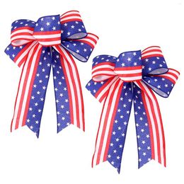 Decoratieve bloemen 2 stks decoraties muur feest onafhankelijkheidsdag boog Amerikaanse handgemaakte 4 juli lantaarn gedenkteken grote patriottische krans