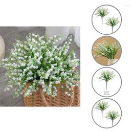 Fleurs décoratives en plastique Durable, 2 pièces, sans demande d'eau, Simulation élégante et réaliste, fleur de Convallariae, artisanat pour Banquet