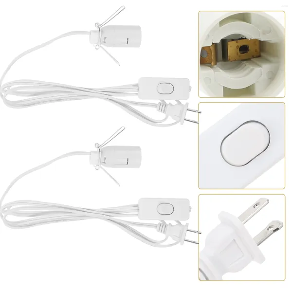 Flores decorativas 2 uds E12 enchufe accesorios de luz cable de alimentación para lámpara de sal