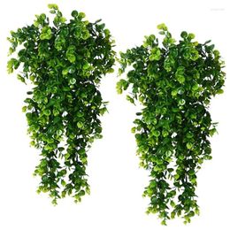 Fleurs décoratives 2pcs accrocher les plantes artificielles fausses verdure 80 cm plante fausses feuilles vertes