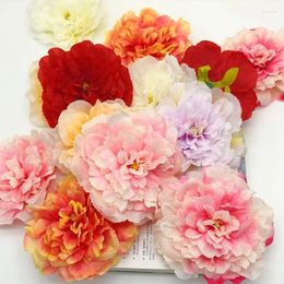 Fleurs décoratives 2pcs Grands fleurs de fleur de pivoine de soie artificielle 15 cm Blooming DIY MUR MUR FLORA
