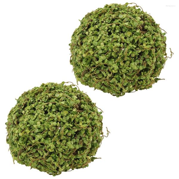 Fleurs décoratives 2pcs Lifelike Artificielle Flocage Mousse Topiaire Boules Sphère Pendentifs