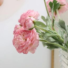 Fleurs décoratives 2 pièces pivoine Simulation fleur flocage 3 tête rosée Lotus décoration de la maison faux décor de mariage accessoires extérieurs sans soins