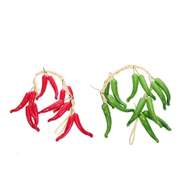 Fleurs décoratives 2pcs pendentif au poivre faux décor de légumes suspendus pour la cuisine de la cuisine