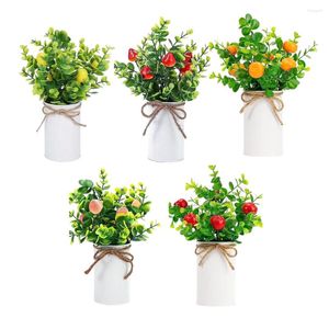 Fleurs décoratives 2pcs plantes artificielles en plastique élégant et pratique pour extérieur ou intérieur d cor