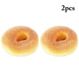 Decoratieve Bloemen 2 stks/set Leuke Kunstmatige Donut Cake Dessert Nep Voedsel Pography Prop Simulatie Realistisch Model Thee Tafel Decor