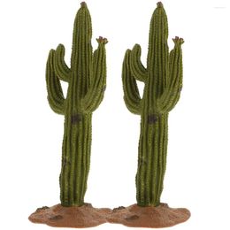 Decoratieve bloemen 2 stuks gesimuleerd cactusornament Microlandscape plant standbeeld decor nep sieren