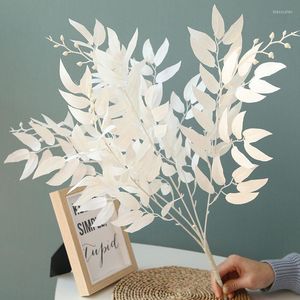 Fleurs décoratives 2 pièces Simulation plante Bundle feuilles de saule à la main vert décoration de la maison mariage artificiel