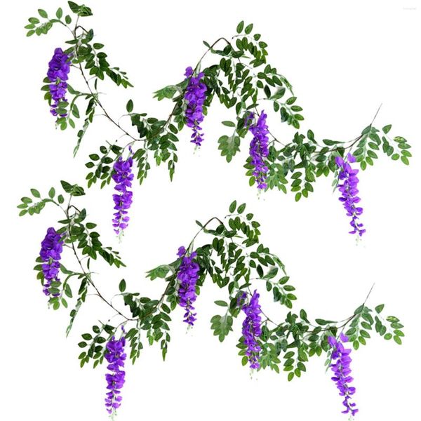 Fleurs décoratives 2pcs Violet Décorations suspendues El Office 180 cm Fournitures de fête