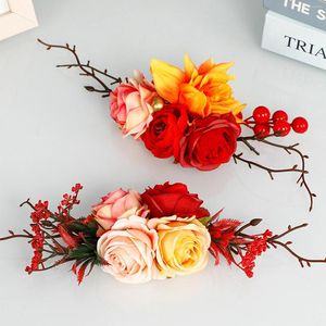 Fleurs décoratives 2pcs Décorations de gâteaux de mariage Aposant fleuri anniversaire Toppers rose