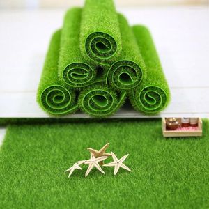 Fleurs décoratives 2 tailles tapis d'herbe verte artificielle pelouses tapis de gazon faux mousse de gazon pour Micro paysage maison accessoires de jardin