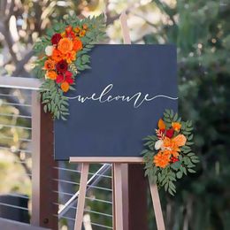 Fleurs décoratives 2x mariage à swag floral artificiel