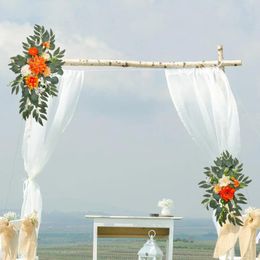 Decoratieve bloemen 2x kunstmatige bruiloft boog multicolor ceremonieborden voor welkom bord achtergrond bloemendecoratie