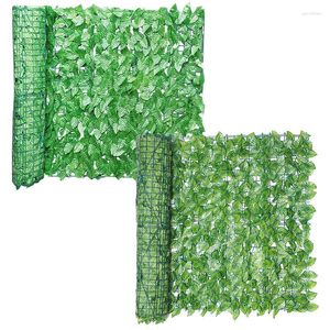 Decoratieve Bloemen 3/1 Meter Kunsthaag Plant Privacy Hek Scherm Lange Bladpanelen Binnen Buiten Tuin Dek Balkon