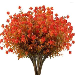 Fleurs décoratives 3 / 1pcs Fleur artificielle décor d'automne eucalyptus feuilles longues branches fausses plantes de mariage de mariage