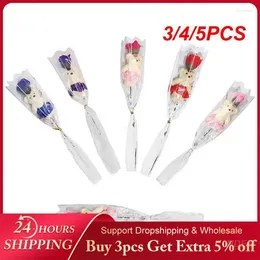 Decoratieve bloemen 3/4/5 stcs Soap Flower Teacher's Gift Single Special Valentine's Cute Bear Rose