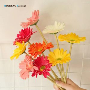 Fleurs décoratives 3/5 / 10pcs Bouquet Bouquet Artificiel Gerbera Wedding Ins Style Home Decoration Fake Decorations