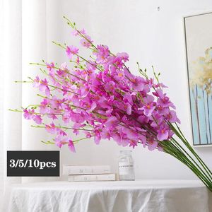 Decoratieve bloemen 3/5/10 stks Silk Dancing Orchid Artificial Simulation Plant for Home Living Room Wedding Decoratie