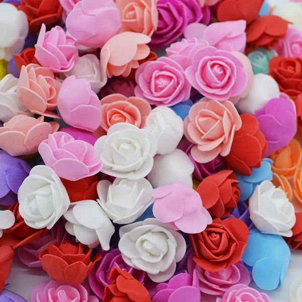 Fleurs décoratives 3,5 cm PE mousse rose Rose Home Home Garden Fournitures de couronne de mariage Décoration de fête de mariage