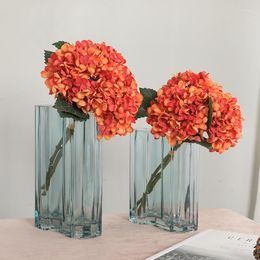 Decoratieve bloemen 3 pc's/ stel luxe hortensia kunstmatige herfst vaasdecoratie huwelijk hometafel kamer decor chirstmas cadeau flores