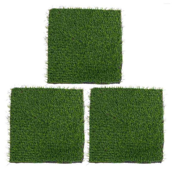 Fleurs décoratives 3 pièces tapis de nid de poulet oeuf faux tapis d'herbe nidification en plastique tapis d'extérieur lavable coquille de noix de coco