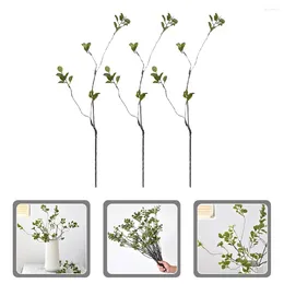 Fleurs décoratives 3 pièces décor brindilles simulées branche de feuille artificielle Simulation plante d'ornement avec fausses feuilles d'automne chambre à coucher