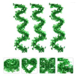 Fleurs décoratives 3 Pcs Glitter Tinsel Garland Green Fringe Banner Decor Color Stripes Festive Holiday