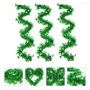 Decoratieve bloemen 3 pc's glitter Tinsel Garland Green Fringe Banner Decor Color Stripes Feestelijke vakantie