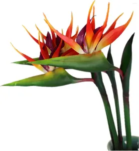 Flores decorativas 3 PCS Gran pájaro de paraíso 32 pulgadas Flor permanente Resistente a la ultravantil no se desvanecen