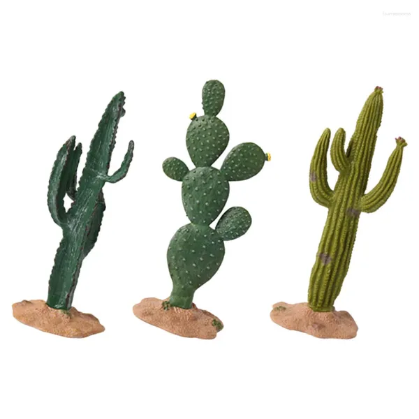 Fleurs décoratives 3 pièces plantes cactus artificiels jardin simulé ornement bureau voiture décoration artisanat décors intérieur ornements bureau