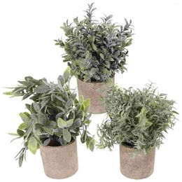 Decoratieve bloemen 3 pc's potplanten indoor outdoor decoraties simulatie groen huis kunstmatig bonsai standbeeld groen