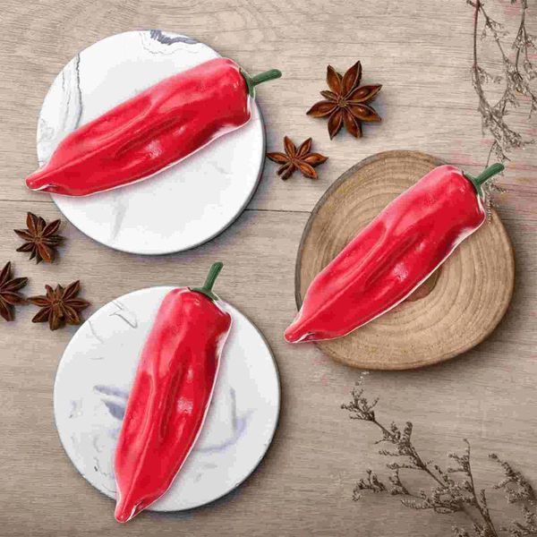Fleurs décoratives 3 pièces piment rouge piment artificiel Mini poivrons Simulation mousse Chic Po accessoire