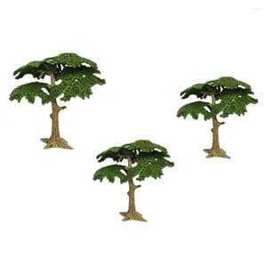 Decoratieve Bloemen 3 Stuks Kleine Pijnboom Groene Planten Gesimuleerde Landschap Modellen Esdoorn Tuin Plastic Kantoor