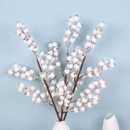 Decoratieve bloemen 3 stuks besneeuwde witte bessentakken 5 schuim realistische feestelijke kerstversieringen doe-het-zelf ambachten kunstmatig