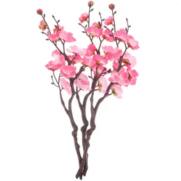 Fleurs décoratives 3 PCS Wintersweet Fake Fresh Livrot Next Next Day Prime Prime Artificiel Plum Blossom Decor Branches Silk Plastic Pick