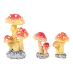 Fleurs décoratives 3 pièces Miniature fée jardin champignon ornement maison de poupée plante Pot Figurine bricolage décor décoration de la maison Style2