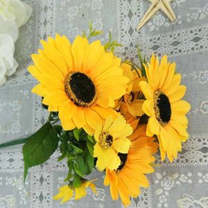 Decoratieve bloemen 3 Maat Wedding Bruid Bouquet Simulatie Sunflower Party Room Kerstdecoratie Fake Artificial Flower Handwerk