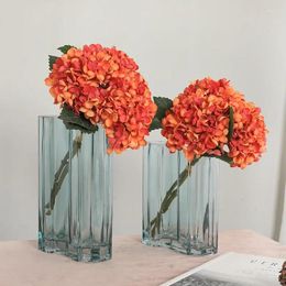 Flores decorativas 3 palos Vintage Simulación de decoración de hortensias Diseño de la habitación de la boda al por mayor Decoración Artificial Natural preservado