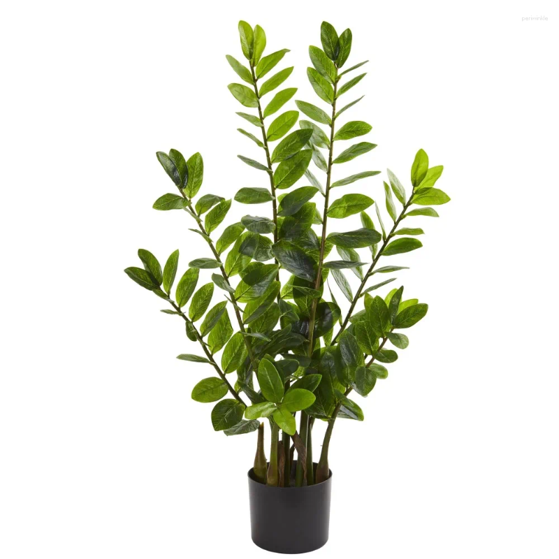 Fiori decorativi 3 'Zamioculcas in plastica Decorazione per piante artificiali Decorazioni per la casa verde Accessori bonsai decorazioni festose