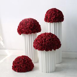 Fleurs décoratives 30/40/50/60/70 cm Red Rose Ball Table de table de mariage Centres
