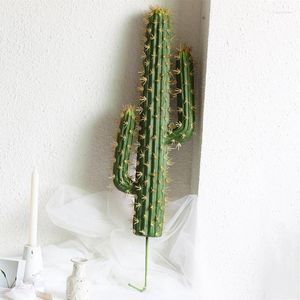 Flores decorativas 30-43 cm Plantas tropicales Cactus artificial Desierto Planta suculenta falsa Bola de espina verde Árbol en maceta de escritorio para el hogar