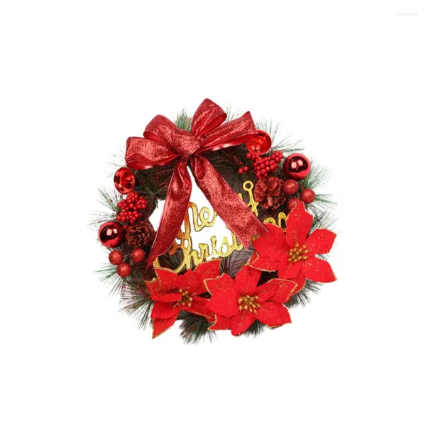 Fleurs décoratives 30 cm de Noël de Noël couronne guirlande couronnes artificielles de fenêtre de fenêtre fête des brosses à ongles FaHion arbre